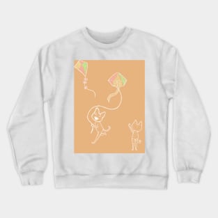 Kite cat pattern Crewneck Sweatshirt